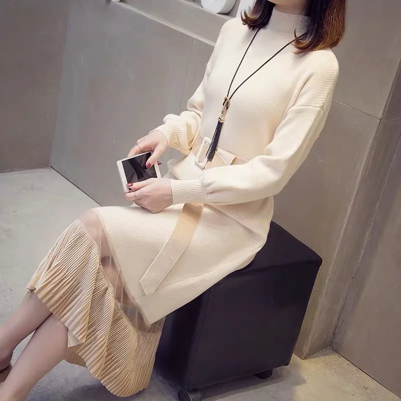 DISIMAN осень 2019 новый свитер с высоким воротом женский розовый корейский стиль