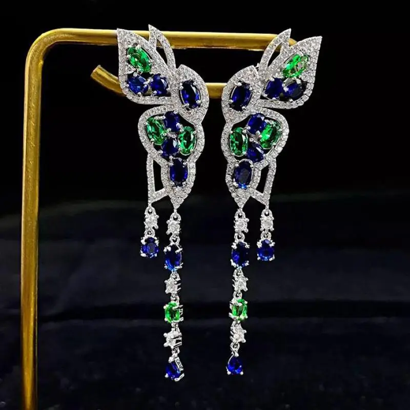 

Женские Висячие серьги, из серебра 925 пробы, с сапфиром