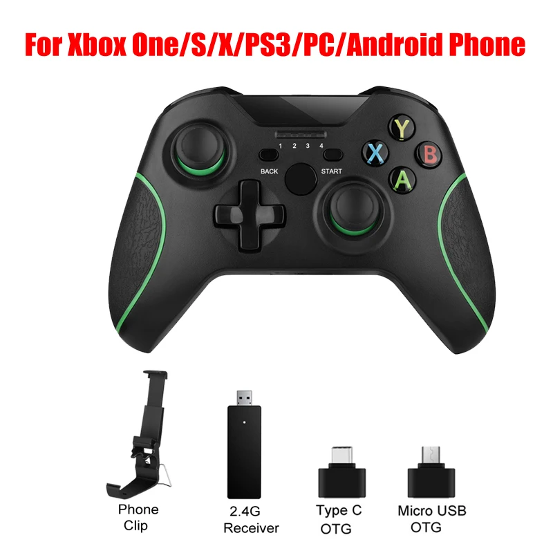with clip 2,4G беспроводной контроллер для Xbox One консоль для ПК для Android геймпад для смартфона джойстик - Цвет: with clip