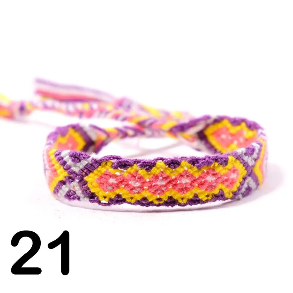 21 MOON для Бразилии Boho Плетеный Браслеты для Для женщин дружба Богемия Стиль Handweave из хлопчатобумажного каната дешевые этнические амулет pulseras; Прямая поставка - Окраска металла: 21