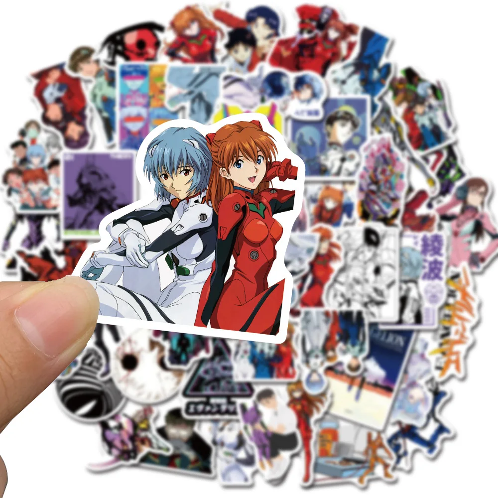 Etiquetas adhesivas de anime japon&eacute;s para motocicleta, cuaderno, ordenador, coche, DIY, pegatina de juguetes para ni&ntilde;os, refrigerador, 50 unidades por paquete-0