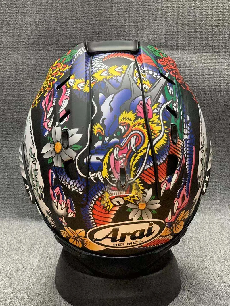 Новое поступление шлем в японском стиле с изображением дракона черного цвета