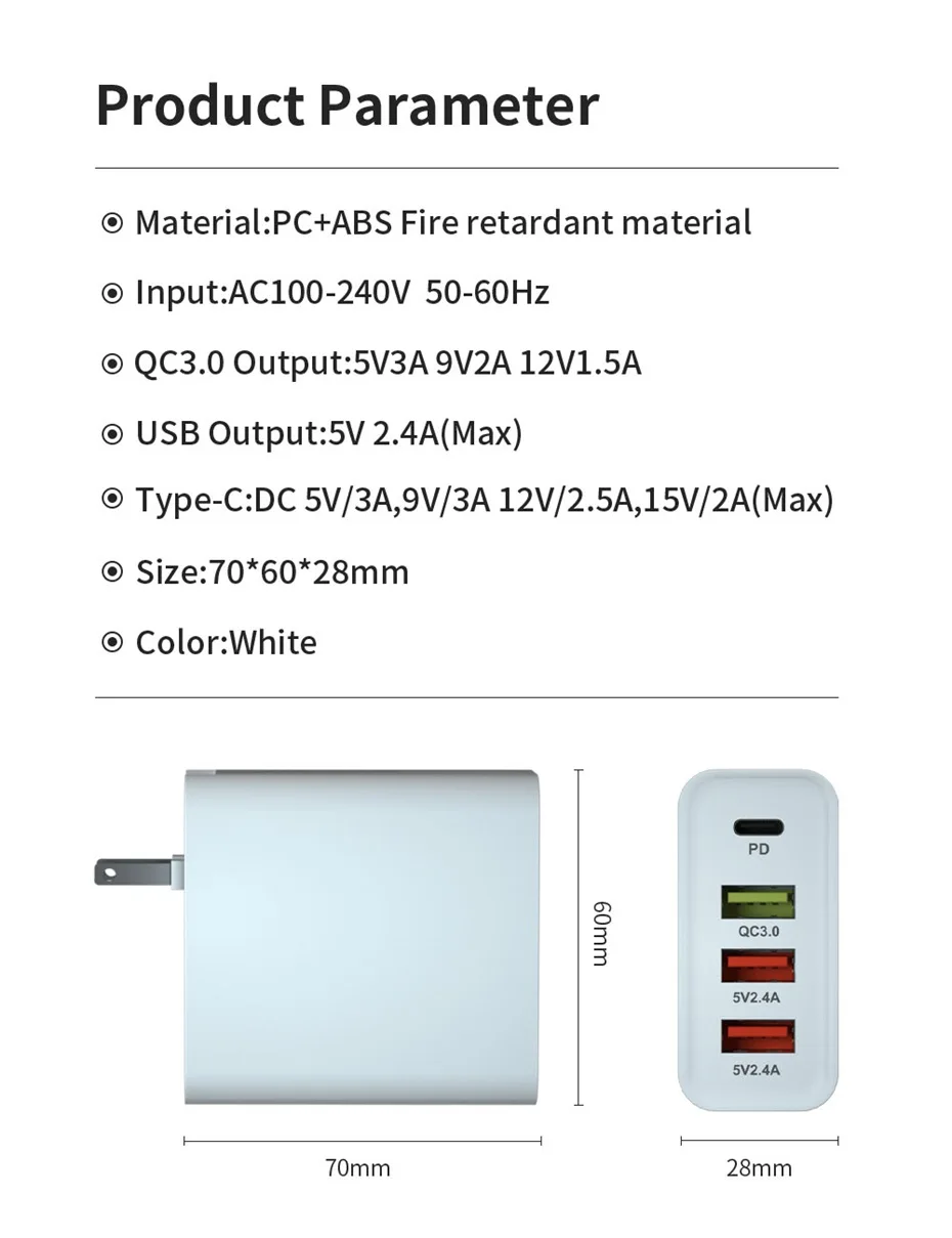 48 Вт PD зарядное устройство Turbo USB C мульти быстрое зарядное устройство 3,0 type C QC 3,0 быстрое настенное зарядное устройство для iPhone 11 Imac Air Switch Pixel