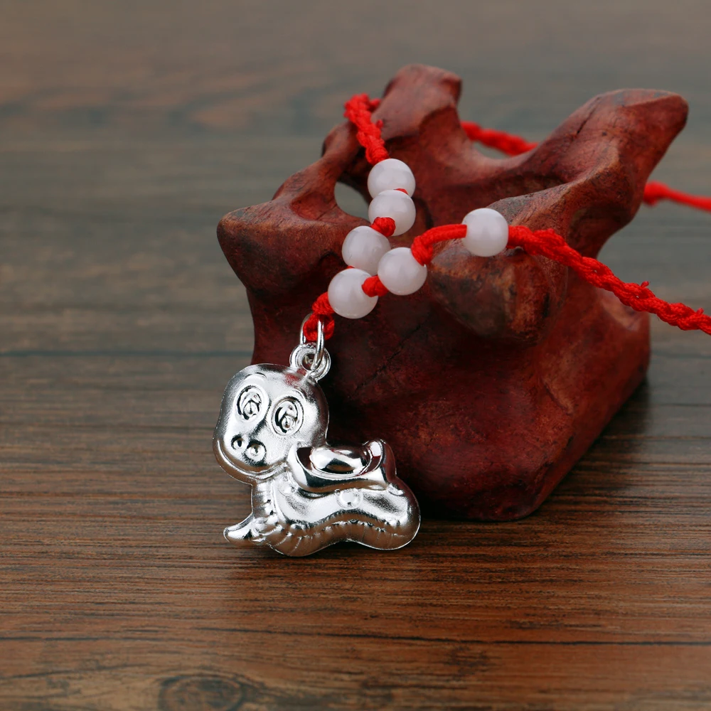 Женские 925 стерлингового серебра ожерелье подвеска в форме китайского знака