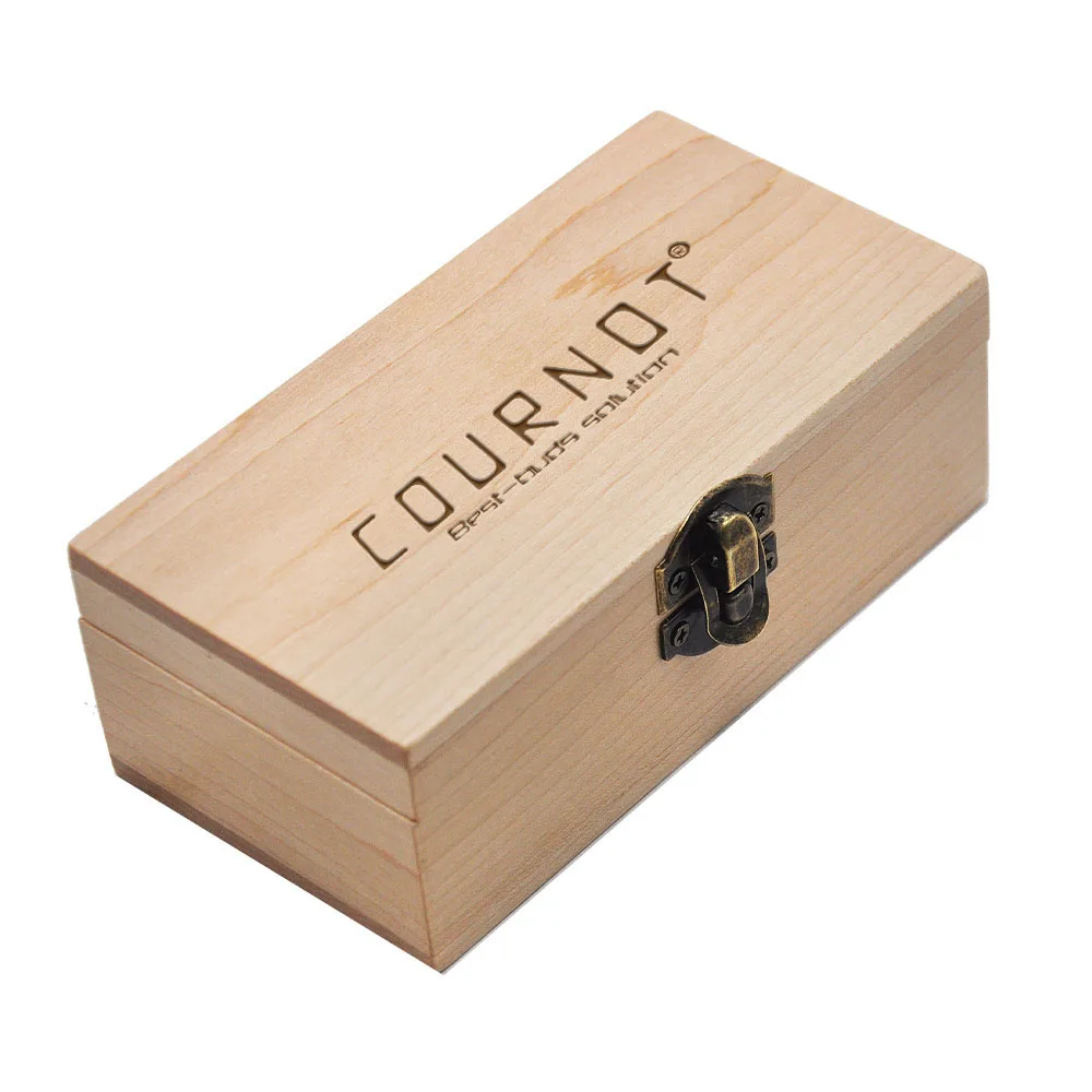 

Натуральный Деревянный ящик для хранения сигарет COURNOT, коробка для хранения трав ручной работы для табака и трубки