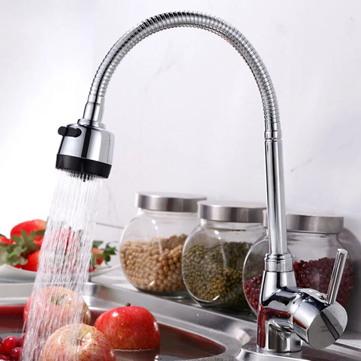 

Solid Brass 360Rotatable Pull Out Kitchen Spray Basin Faucet Mixer Tap Spout Single Handle Sink Adjustable Spout Deck Mounted