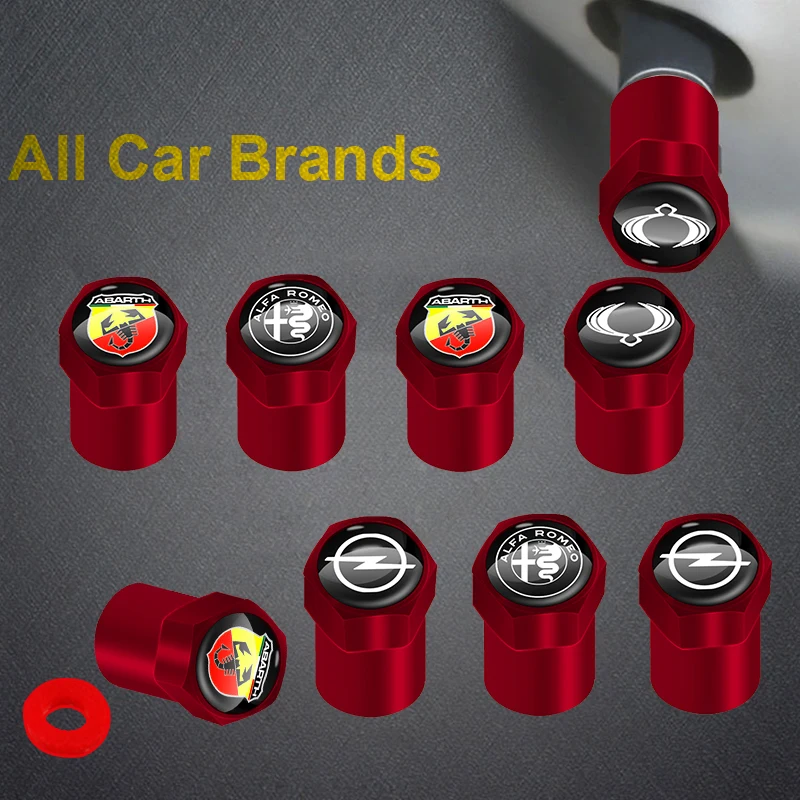 

4pcs Red Metal Car Wheel Tire Valve Caps Accessories for Mini Coopers Clubman R55 R56 Countryman R60 Paceman R61 R50 R53 R57