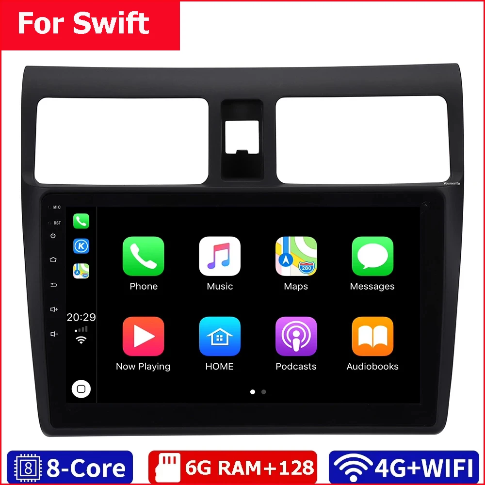 Автомобильный мультимедийный плеер Android 10 магнитола для Suzuki SWIFT 2008-2015 Радио RDS Gps