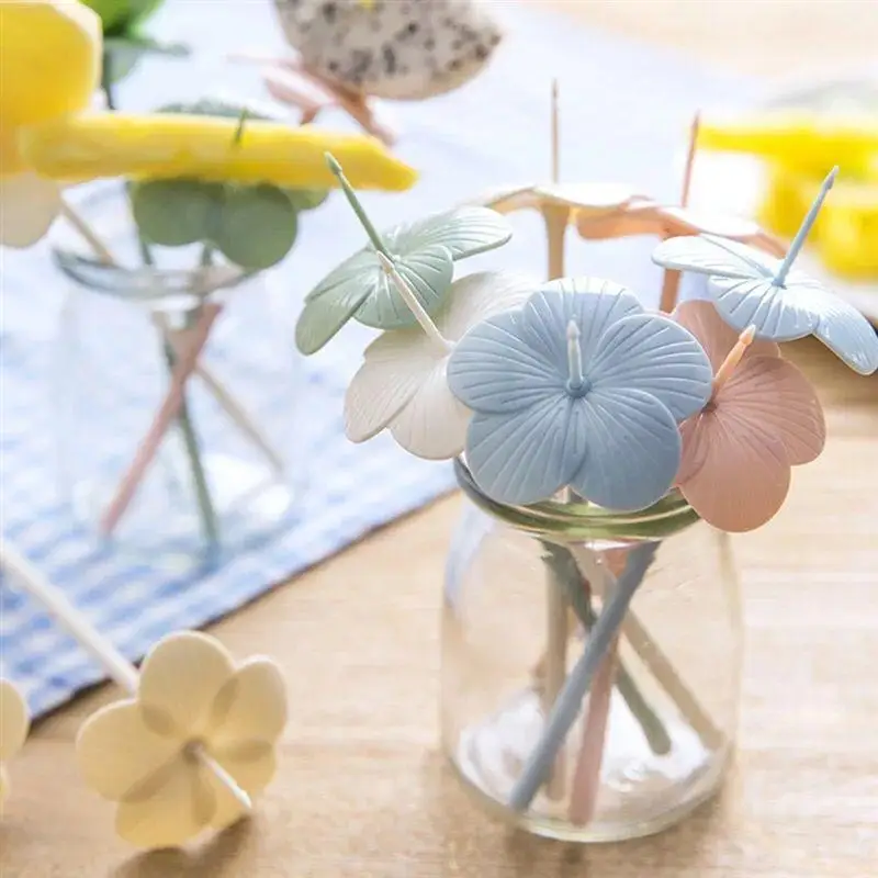 10 шт. креативные Цветочные Декоративные вилки для еды пластиковая посуда