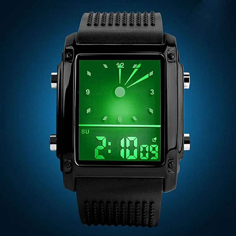 Unisex Watch Waterproof Dual Display LCD Alarm&Chronograph Sport Watch/Digital Wrist Watch/Women Quartz Watches/Men Watch Gifts