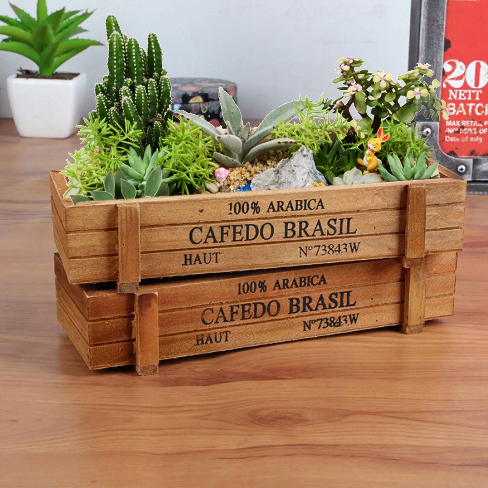 

New Wooden Flower Pot Garden Decor Plant Pots Sundries Storage Succulent Planter Holders Wood Boxes Home Decoration