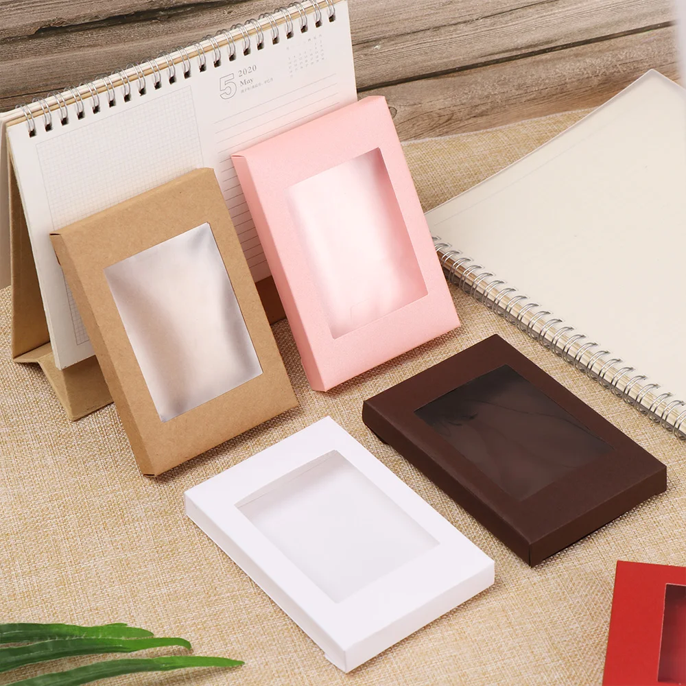 10Pcs Kraft Paper Gift Box Cake Package with Clear PVC Window Candy Wrapping Bag Wedding Birthday Party Favors | Дом и сад