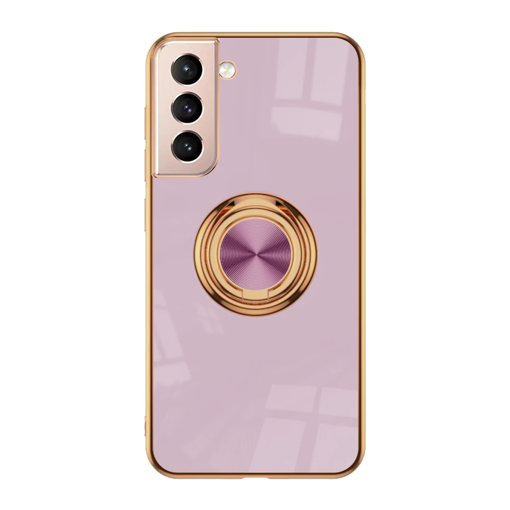

Magnetic Kickstand Shockproof Phone Case For Samsung S20 FE S21 S20 Plus Note 20 10 9 Ring Holder Soft Plating Cover