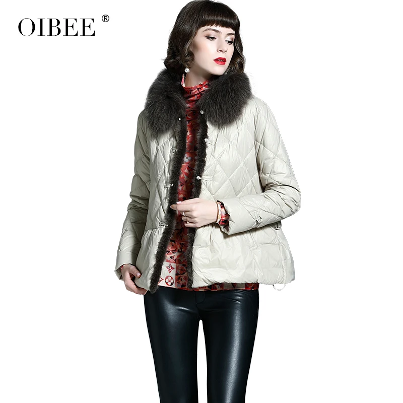 Fashion Trend Warm Fur collar Super Hot Pocket Long Sleeves Overcoat Female Plus Size short Women's Winter Puffer Down Jacket