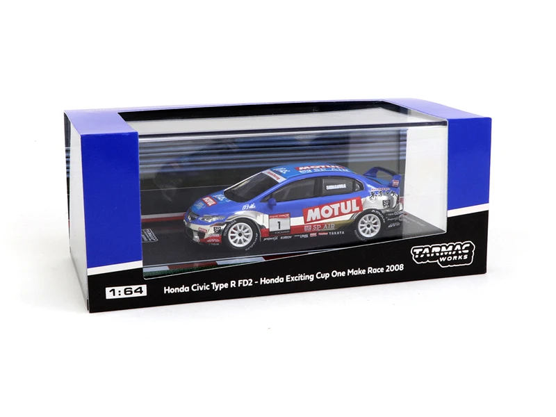 Tarmac работает 1:64 Honda Civic Тип R FD2 Cup One Make Race 2008 литая модель автомобиля|Наземный