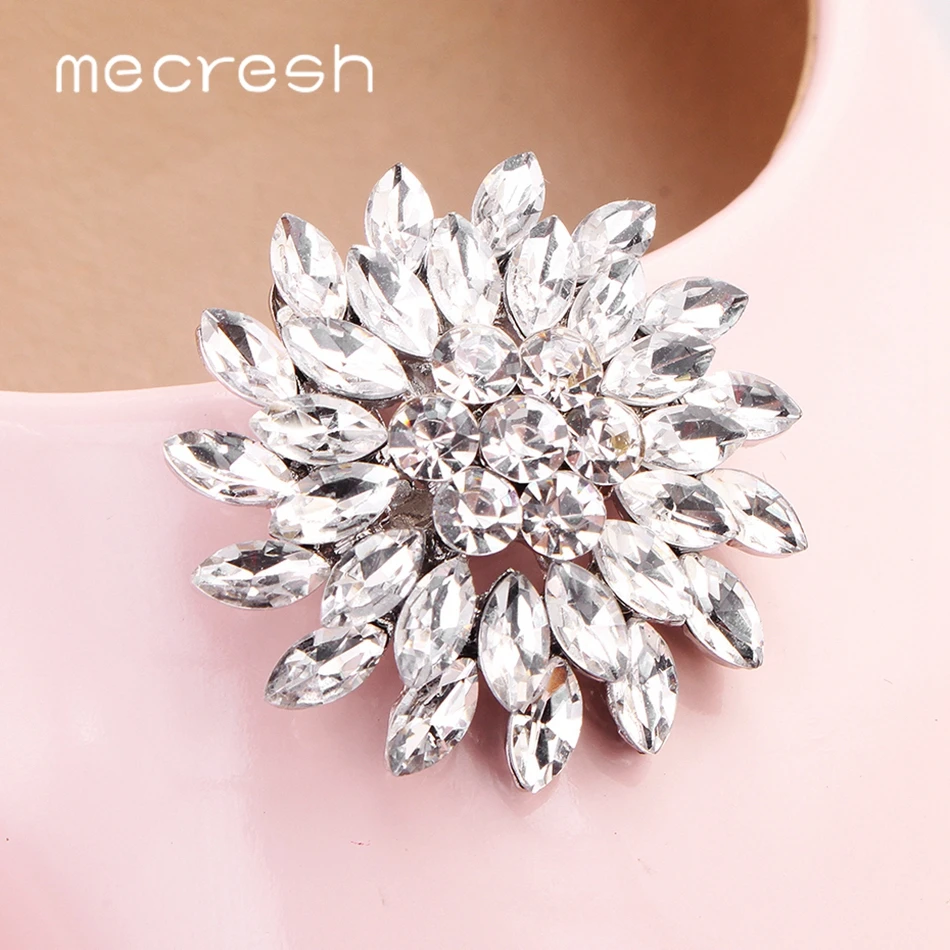 Mecresh/2 шт./лот милые женские туфли на высоком каблуке с цветком и кристаллами