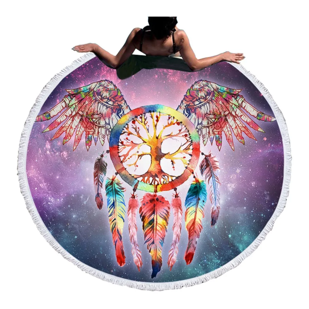 Большое банное Полотенца для пляжа женские ботинки с широким круглым 3D крыло в