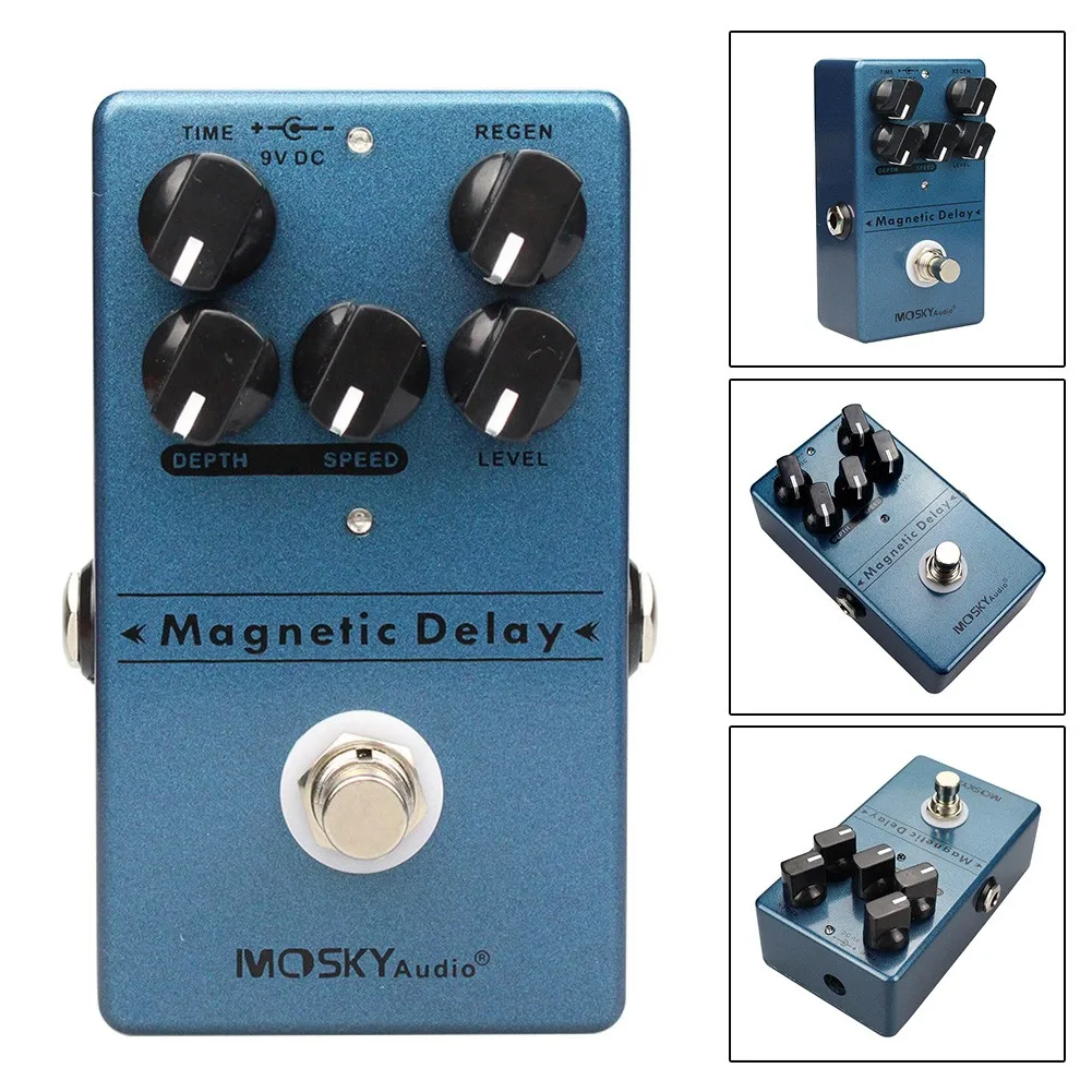 

Mosky Magnetic Echo Delay Metal Electric Guitar Effect Pedal 5 Knobs Speed Regen Effect True Bypass Guitar Parts & Accessories