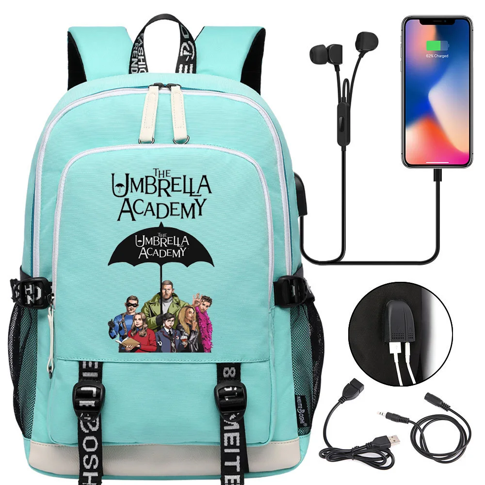 Umbrella Academy рюкзак Для мужчин женщин школьные сумки ёмкость UT с внешним зарядным
