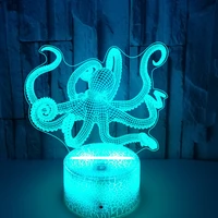 octopus 3d lamp illusion childrens night light kids gift led bedside lamp bedroom decoration lights led nightlights sleeping