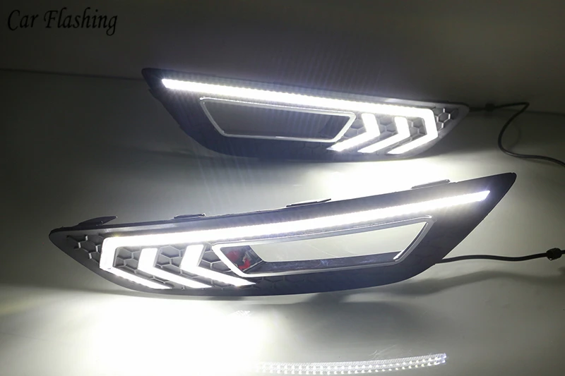 2 шт. автомобильные светодиодсветодиодный дневные ходовые огни для Ford Focus 3 mk3 2015