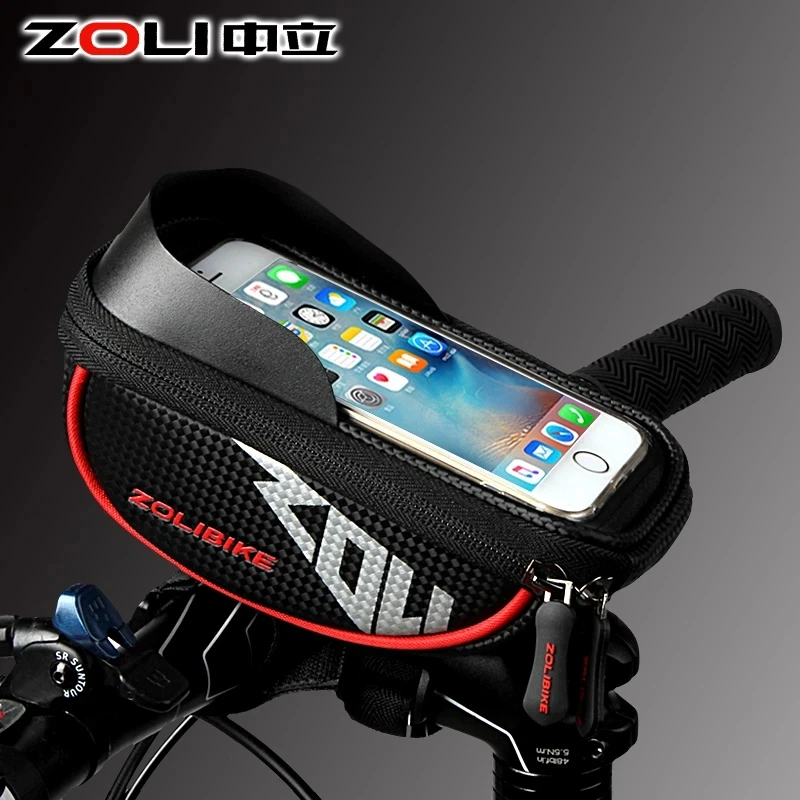 Waterproof Cycling Top Tube Handlebar PVC Bag Touchscreen Phone Mount Holder MTB Road Bike Front Frame | Спорт и развлечения