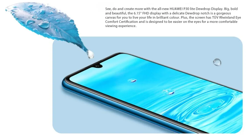 Глобальная версия huawei P30 Lite 4 Гб 128 Гб Смартфон 24 МП Тройная камера s 32 МП фронтальная камера 6,15 ''полный экран Kirin 710 18 Вт QC