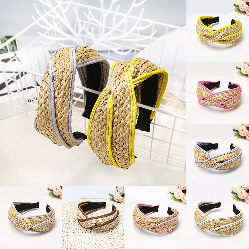 

Weave Women Hair Hoop Headwear Simple Hair Band Girls Hair Accessories Headband Lady Head Hoop Hair Bows Summer Headwarp