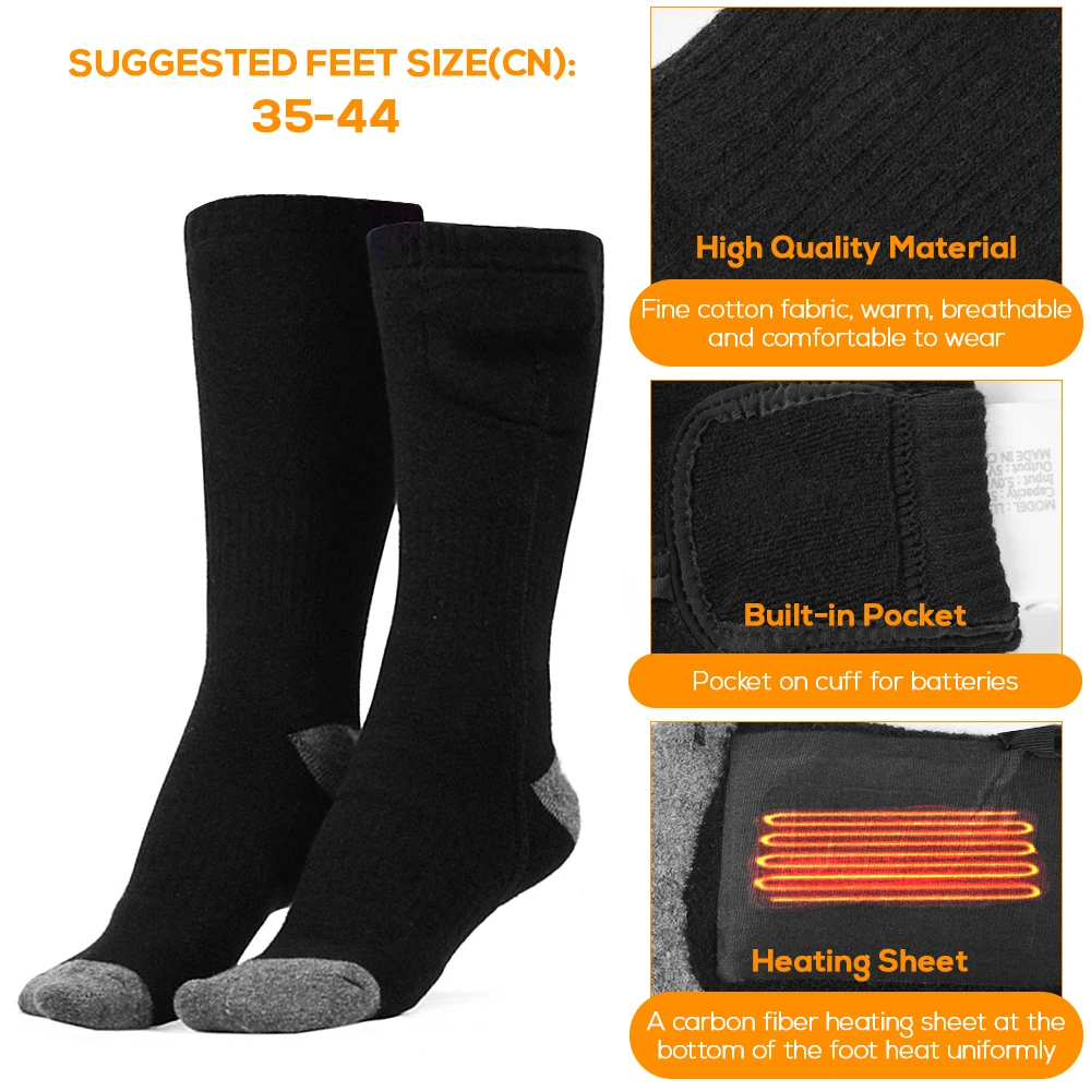 Heated Socks Rechargeable Battery Powered Winter Warm Men Women Ice Fishing Skiing Outdoor Working Thermal |