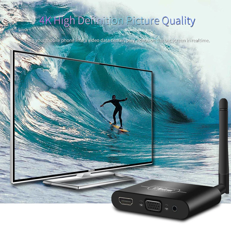 Mirascreen X6W Plus Wireless Miracast 5G 4K Display TV stick adapter 3 in 1 HD VGA AV 1080P wifi Receiver Dongle | Электроника