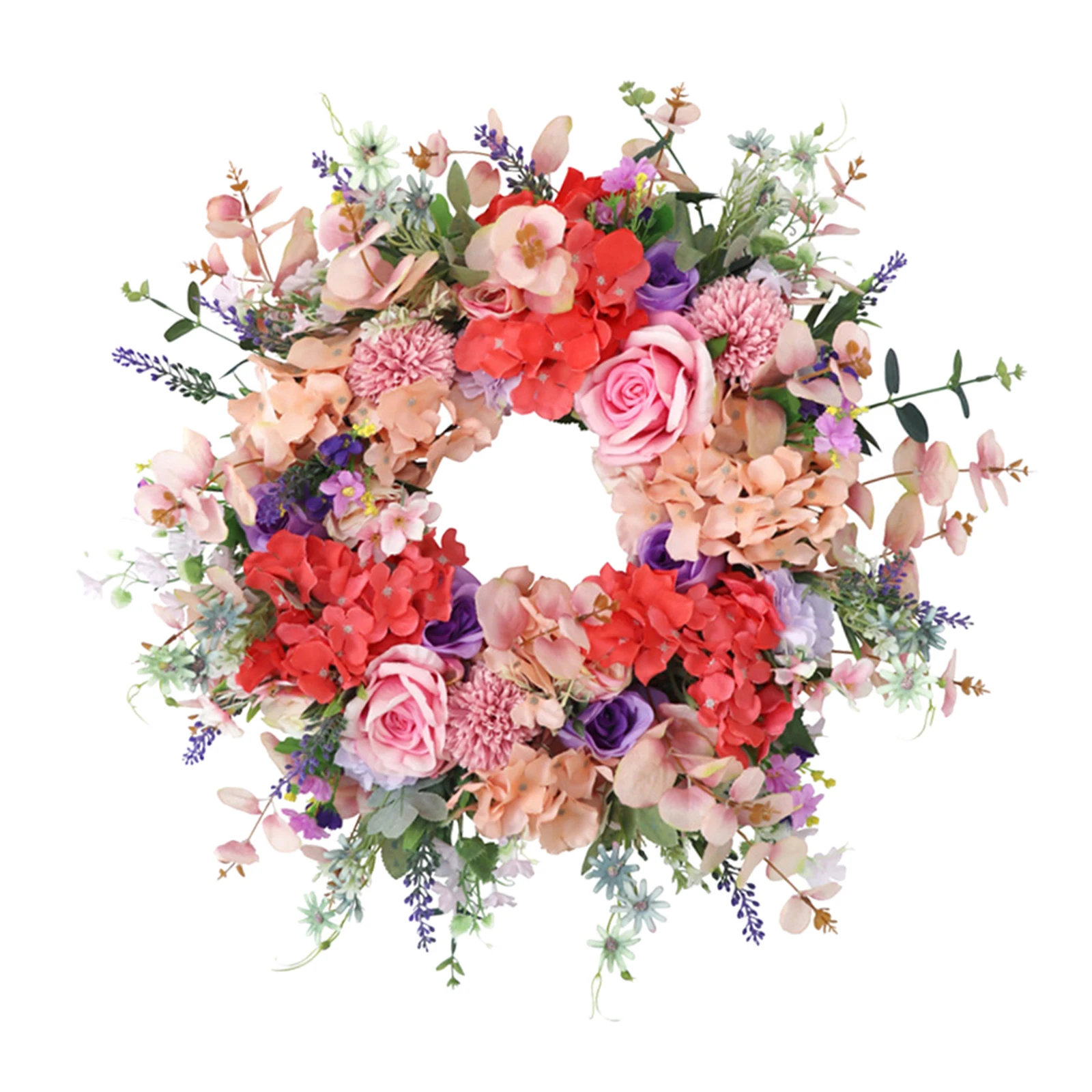 

24 Inch Artificial Front Door Wreath Green Leaves Hanging Garland