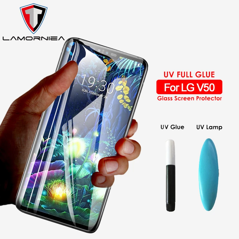Защитная пленка Lamorniea для LG V50 V40 V30 УФ стекло жидкая Plus G7 G8|Защитные стёкла и плёнки