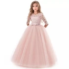 2021 летний комплект для маленьких девочек, Свадебное платье с цветочным узором для девочек с длинными рукавами элегантное платье принцессы праздничное платье торжественное платье кружевное фатиновое платье для девочек;