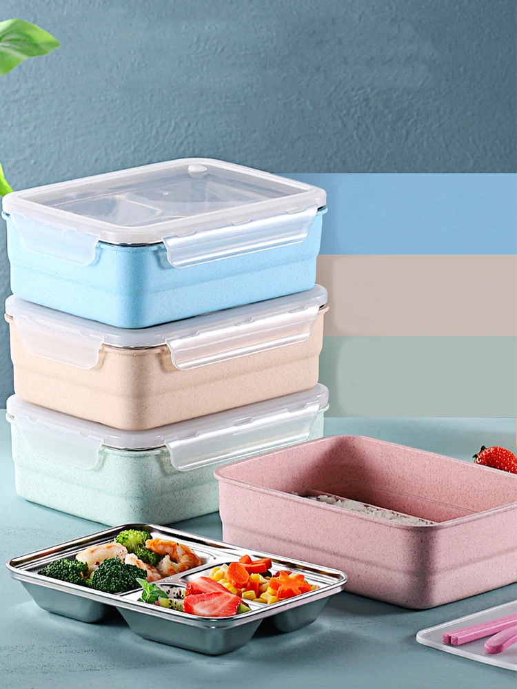 Ланч-бокс для детей из нержавеющей стали серый набор сумок Bento box герметичный японский стиль Термосумка для контейнеров с едой контейнер для еды хранения