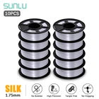 SUNLU 10 рулонов шелка 3D нити 1,75 мм 1 кг для 3D-принтеры Шелковый PLA 3D нити с шелковой текстурой 3D печатные материалы