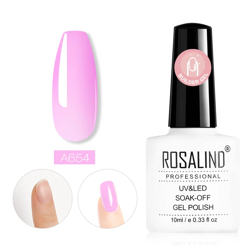 RDA654 ROSALIND красочный строительный Гель-лак для ногтей прозрачный гель-лаки для ногтей для дизайна ногтей предназначен для замачивания Полупостоянный УФ-гель лампа - Цвет: RDA654