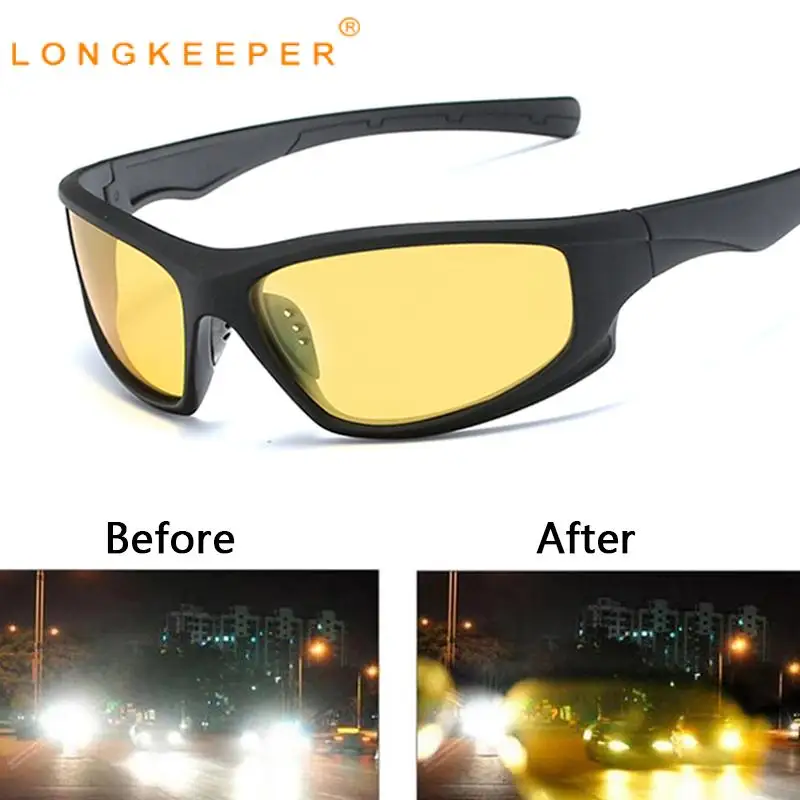 

Солнцезащитные очки поляризационные для мужчин и женщин, винтажные антибликовые солнечные очки для вождения ночью с желтыми линзами
