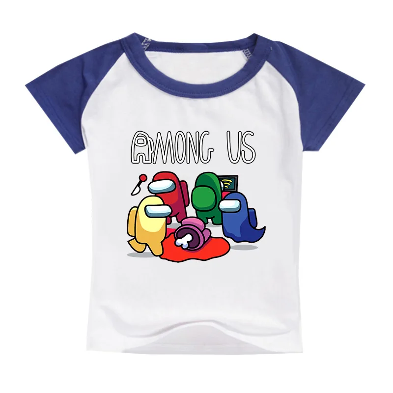 

2-16Years 2021 Summer Clothes Cartoon Among Us Tshirt Kids Short Sleeves T-shirt Boys Casual Tops Baby Girl Clothes Funny Tees