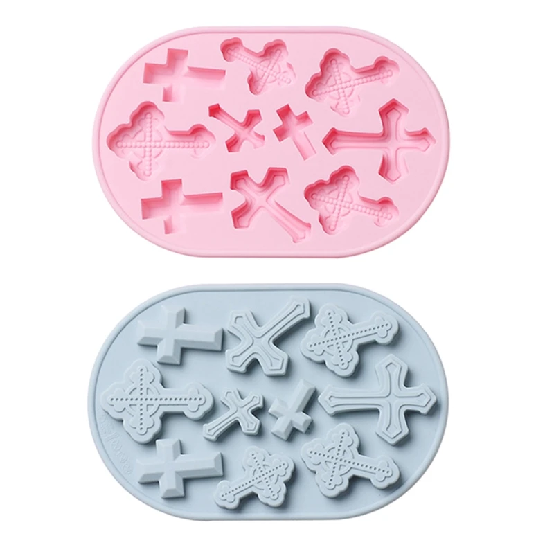 

Silicone Cross Mold DIY Baking Tray Chocolate Cake Candy Fondant Baking Mould Decoration with Holes Pudding Soap Mould Ice