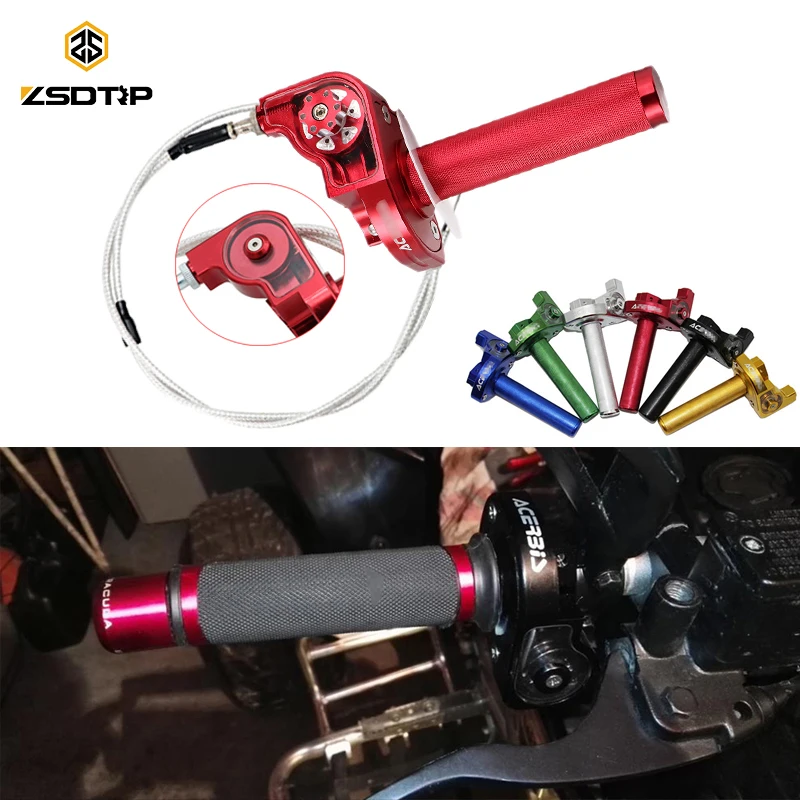 ZSDTRP Универсальный ACERB CNC алюминий 7/8 '22 мм рукоятка дроссельной заслонки Быстрый Твистер + ТРОС дроссельной заслонки CRF50 70 110 125 250 Кроссовый питбайк