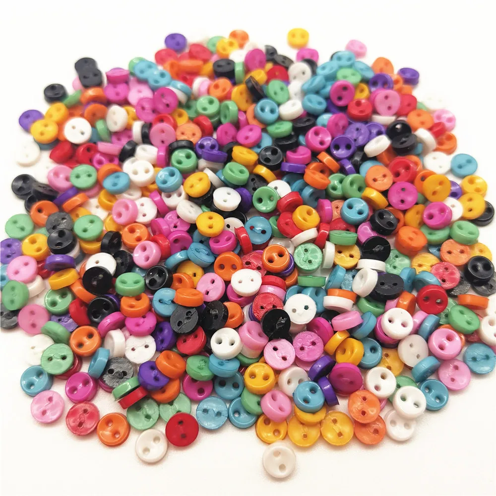 Фото 250 шт. 5 мм маленькие пластиковые круглые пуговицы для кукол аксессуары шитья