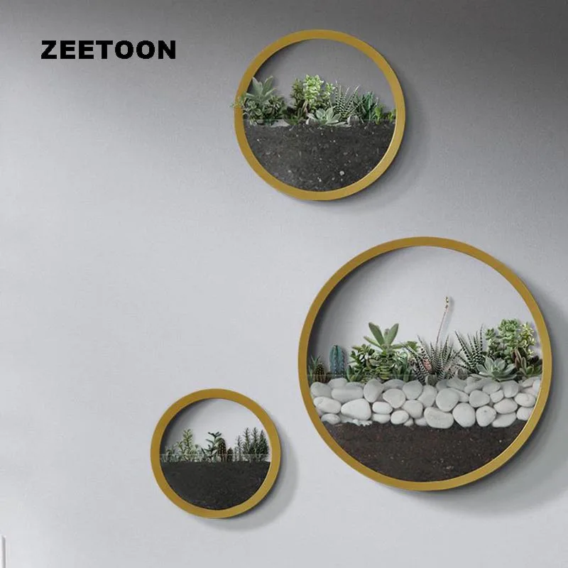 Современная Настенная ваза подвесные вазы железное искусство круглый горшок для