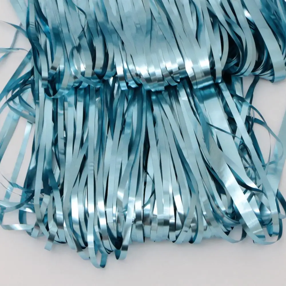 Blue 1 шт. 1x2 м матовые розовые, золотые, серебряные металлическая бахрома из фольги Блестящий дождь занавес украшения для свадьбы и дня рождения фотографии фоновые принадлежности - Цвет: Blue
