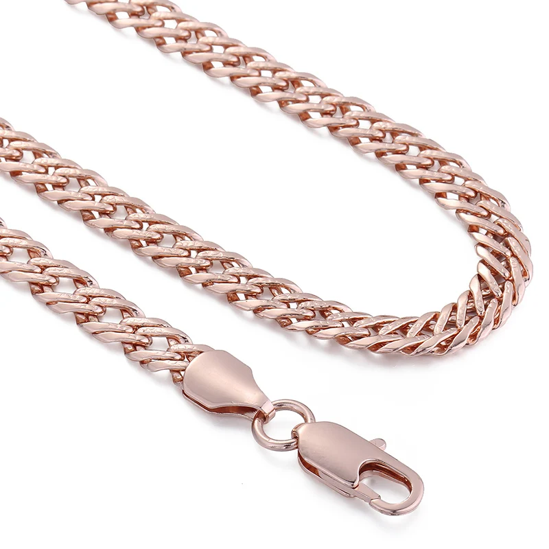 Ожерелье из розового золота шириной 6 5 мм для мужчин и женщин покрытое панцирной