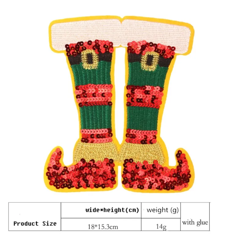 

New Sequins Cartoon Christmas Deer Shoes Embroidery Chapter Embroidery Cloth Patch Clothes Repair Holes Clothing Accessories