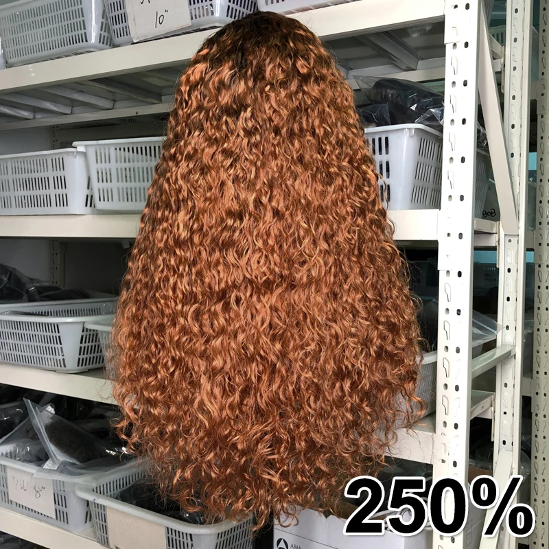 Оранжевый эффектом деграде (переход от темного к Цвет вьющиеся парики фронта