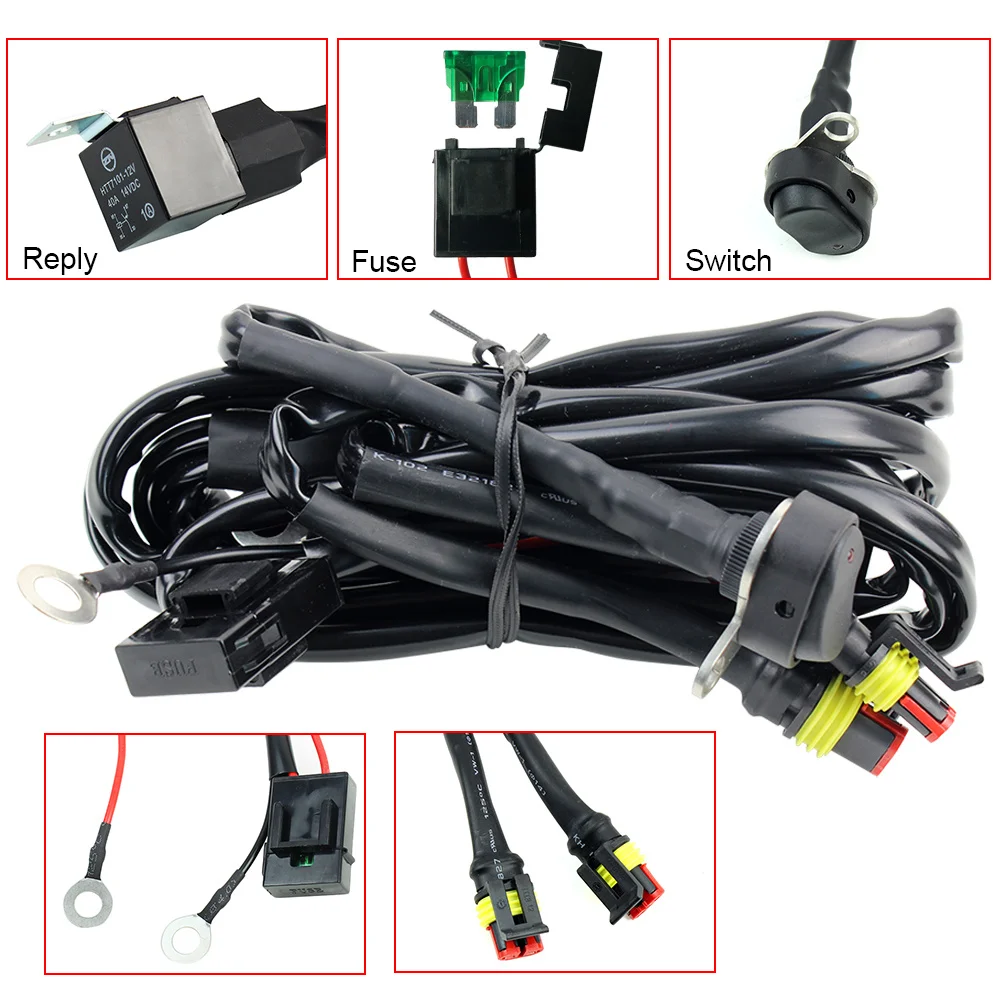 

For BMW Motorcycles LED Fog Light Wiring Harness Relay Wire For BMW R1200 GS /ADV F800GS Motorcycle Fog Led Light