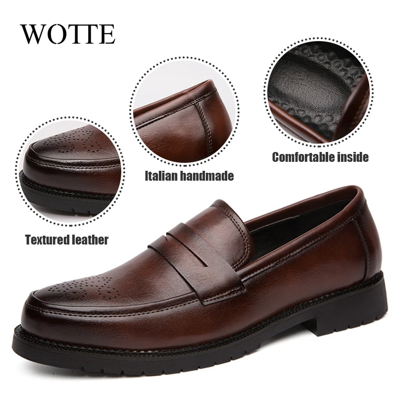 WOTTE 2020 кожаная обувь Мужская повседневная Лоферы Mocasines Hombre Дышащие слипоны