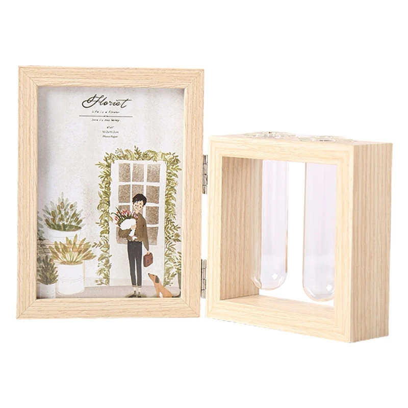 Wood Picture Frame Photo Albums and Plant 2 Vase Combo Glass Planter Terrarium | Дом и сад