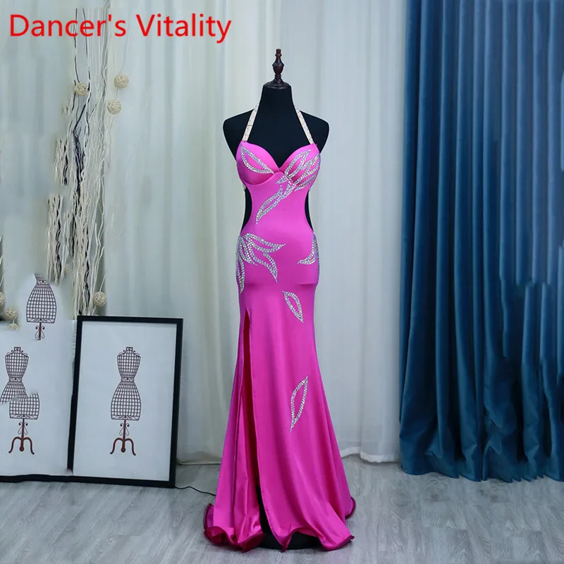 

Belly dance performance suit fashion sexy one piece single layer Stage Show suit Professional Belly Dance Costumes